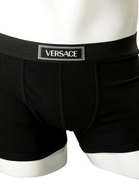 Versace Men's Black Logo Print Low Rise Trunk Underwear Versace Sz8 US 2XL IT 56